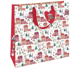 Nekupto Geschenkpapier Tasche Luxus 33 x 33 cm Weihnachten Häuser