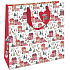 Nekupto Geschenkpapier Tasche Luxus 33 x 33 cm Weihnachten Häuser