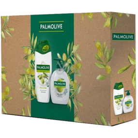 Palmolive Naturals Olive & Milk Duschcreme 250 ml + Naturals Milk & Olive Flüssigseife mit Spender 300 ml, Kosmetikset für Frauen
