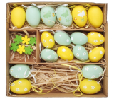 Eier aus Plastik in der Schachtel, verschiedene Größen, 24-teiliges Set