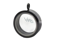 Medailon s otočným uzávěrem nerezový černá barva tloušťka 11 mm x 30 mm