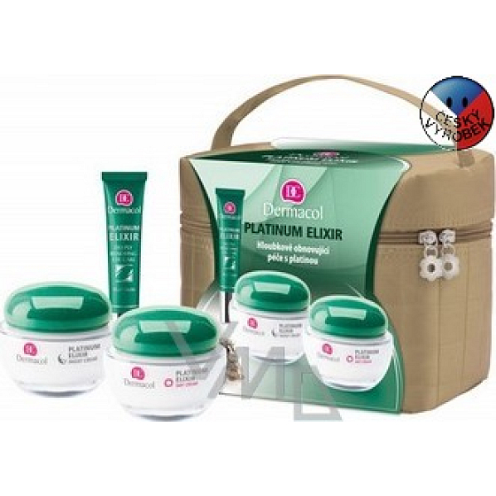 Dermacol Platinum Elixir Tag 50 ml + Nachtcreme 50 ml + Augencreme 15 ml, Kosmetikset
