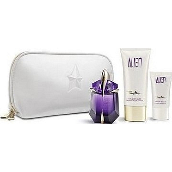 Thierry Mugler Alien parfümierte wasserfüllbare Flasche für Frauen 30 ml + Duschgel 30 ml + Körpercreme 15 ml, Geschenkset