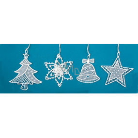 Häkeln Sie Weihnachtsschmuck (Glocke, Baum, Schneeflocke, Stern) 7 cm