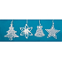 Häkeln Sie Weihnachtsschmuck (Glocke, Baum, Schneeflocke, Stern) 7 cm