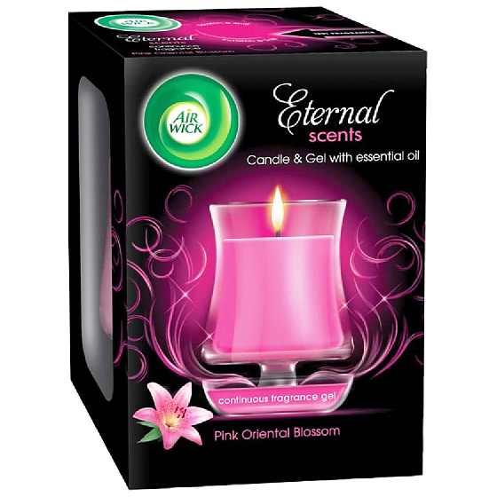 Air Wick Eternal Scents Rosa mediterrane Blumen Duftkerze in Glas 130 g