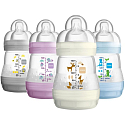 Ich habe eine Anti-Colic Anti-Kolik Babyflasche zum Füttern, mit weichem Silikonsauger in verschiedenen Farben, 0+ Monate, 160 ml.
