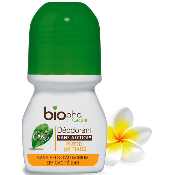 BioPha Flower Tiaras Ball Deodorant ohne Alkohol, Salz, Aluminium für empfindliche Haut in Bio-Qualität Roll-On für Frauen 50 ml