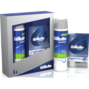 Gillette Series Cool Wave Aftershave 100 ml + Series Sensitive Rasierschaum 250 ml, Kosmetikset, für Männer