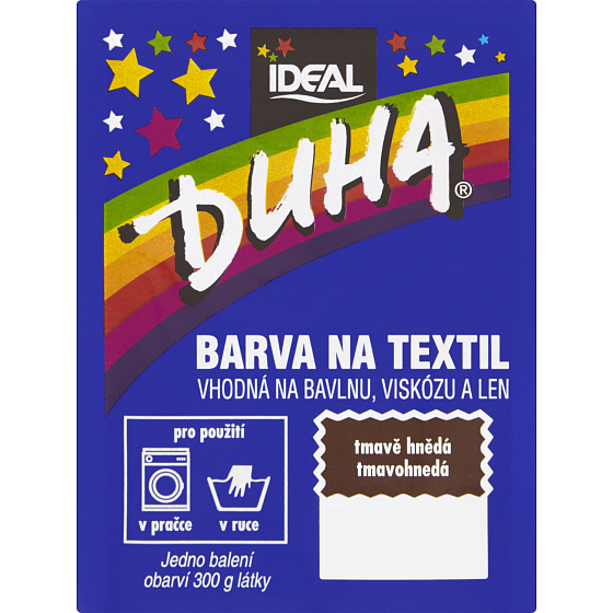 Ideal Duha dunkelbraun, Textilfarbe für Baumwolle, Viskose und Leinen, für 300 g Stoff, 15 g
