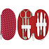 Dup Manicure Zora 6 Stück Rotes Nylon mit Punktmuster 230404-010