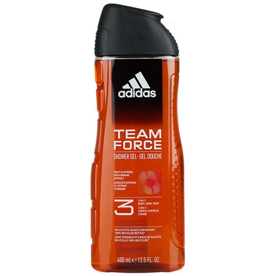 Adidas Team Force 3in1 Duschgel für Körper, Haare und Gesicht für Männer 400 ml