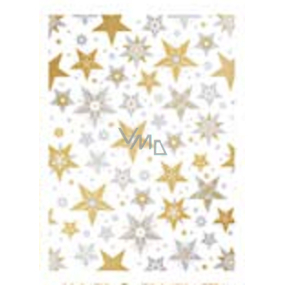 Ditipo Geschenkpapier 70 x 200 cm Luxus Sterne aus Weißgold und Silber