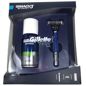 Gillette Mach3 Start Rasierer für Herren + Ersatzkopf 1 Stück + Sensitive Rasierschaum 100 ml, Kosmetikset, für Herren