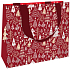 Nekupto Geschenkpapiertüte mit Prägung 23 x 18 cm Weihnachtsrot mit Bäumen