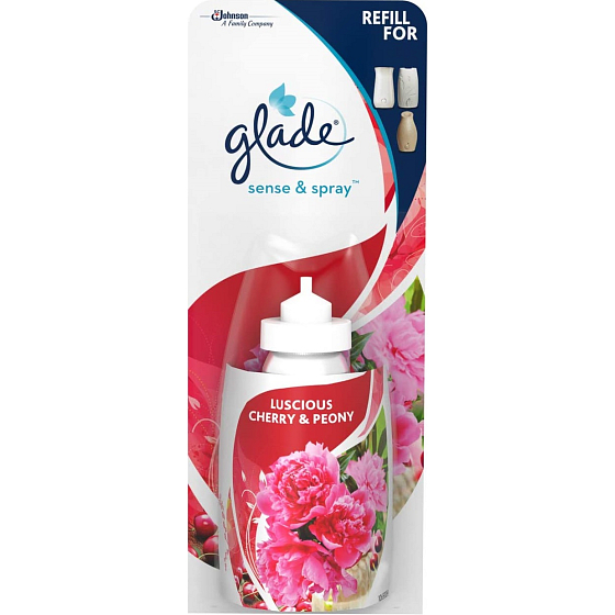 Glade Sense & Spray Luscious Cherry & Peony - Verführerische Kirsche & Pfingstrose Lufterfrischer Ersatzkartusche Spray 18 ml