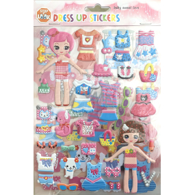 Ditipo Dress Up Puppen und Kleidung Aufkleber für Mädchen 15,5 x 20 cm 2 Blatt
