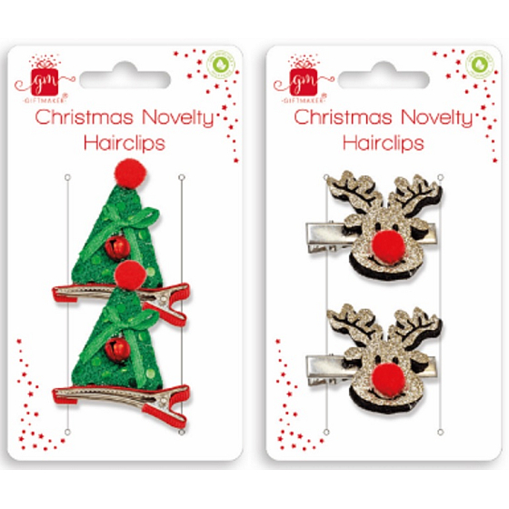 Heftklammern mit Weihnachtsmotiv Rentier, Bäume 4 cm 2 Stück