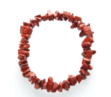 Jaspis rot Armband elastisch gehackter Naturstein 19 cm, Vollpflege Stein