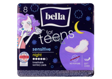 Bella For Teens ultra Sensitive Night ultratenké hygienické vložky 8 kusů