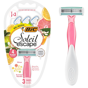 BIC Soleil Bella Escape Citrus, Damen Einwegrasierer, 3 Stück