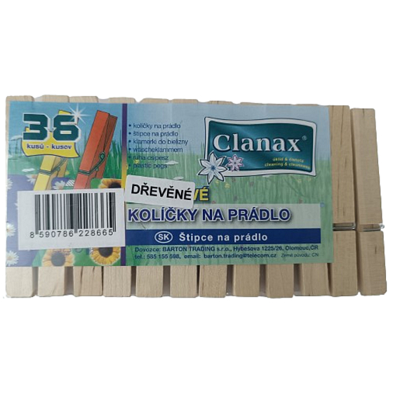 Clanax Wäscheklammern aus Holz 36 Stück