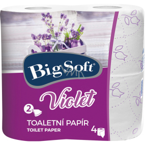 Big Soft Violet parfümiertes Toilettenpapier weiß 2-lagig 190 Stück 4 Rollen