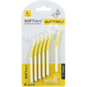 SOFTdent gebogene Interdentalbürsten L 0,7 mm, 6 Stk
