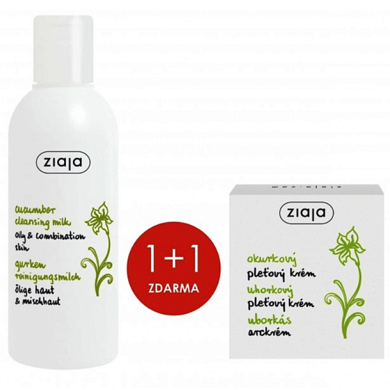 Ziaja Gurken-Reinigungslotion 200 ml + Gesichtscreme 50 ml, Duopack