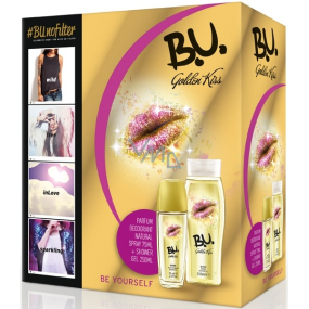 B.U. Golden Kiss parfümiertes Deodorantglas für Frauen 75 ml + Duschgel 250 ml, Kosmetikset