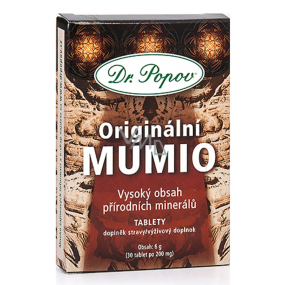 Dr. Popov Original Mumio mit einem hohen Gehalt an natürlichen Mineralien, bewahrt die natürliche Immunität, gesunde Gelenke, Knochen, Stoffwechsel 200 mg 30 Tabletten
