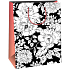 Ditipo Geschenk Papiertüte 22 x 10 x 29 cm Kreative schwarze, weiße Blumen