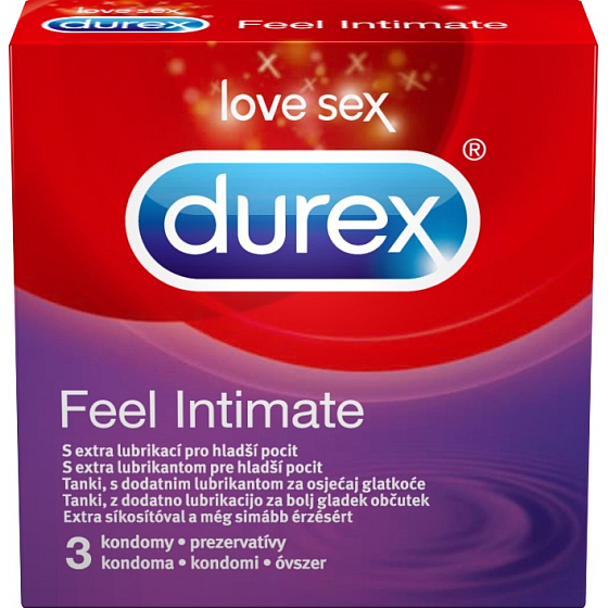 Durex Feel Intimate Kondom dünn mit extra Schmierung Nennweite: 56 mm 3 Stück