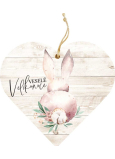 Bohemia Gifts Dekoratives Herz aus Holz bedruckt mit Happy Easter 12 cm