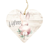 Bohemia Gifts Dekoratives Herz aus Holz bedruckt mit Happy Easter 12 cm