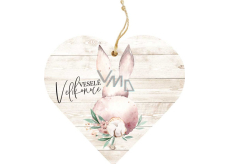 Bohemia Gifts Dekoratives Herz aus Holz bedruckt mit Happy Easter 12 cm