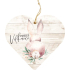 Bohemia Gifts Dekoratives Herz aus Holz bedruckt mit Happy Easter 12 cm