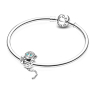 Charme Sterling Silber 925 Affe, Symbol der Weisheit, Freiheit, Perle auf Armband Tier