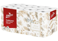 Linteo Merry Christmas Weihnachts-Toilettenpapier weiß 3lagig 16 Stück