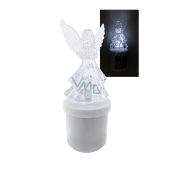 Kerze LED leuchtender Engel - weiße flackernde Flamme 15,5 cm