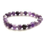 Amethyst Armband elastisch Naturstein, Kugel 8 mm / 16 - 17 cm, Stein der Könige und Bischöfe