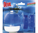 Dr. Devil 3in1 Polar Aqua Flüssig WC Block, Halter + Nachfüllung 3× 55 ml