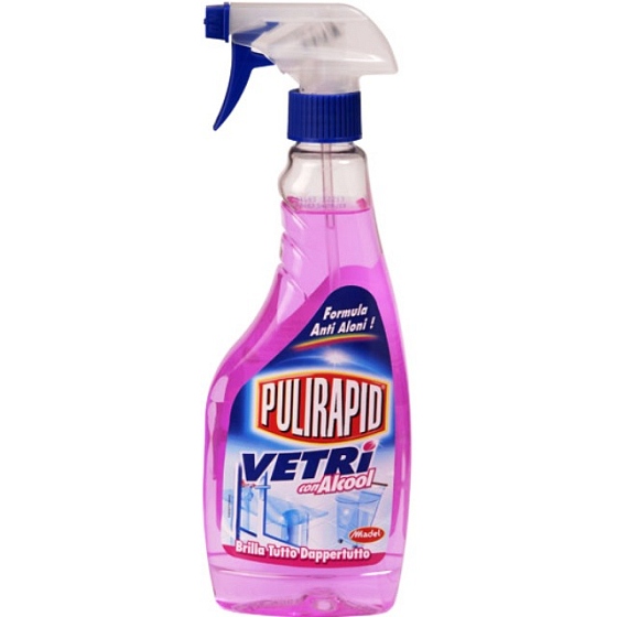 Pulirapid Vetri Glasreiniger, Kristall und andere abwaschbare Oberflächen 500 ml Sprühgerät