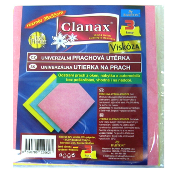 Clanax Universal Stoff Viskose Vlies 34 x 38 cm, 3 Stück