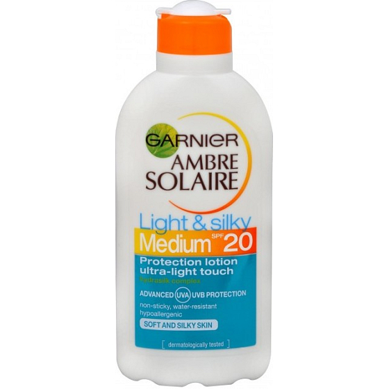 Garnier Ambre Solaire Light & Silky LSF20 Sonnencreme 200 ml