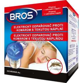 Bros Electric Vaporizer + Flüssigkeitsfüllung gegen Fliegen und Mücken 40 ml