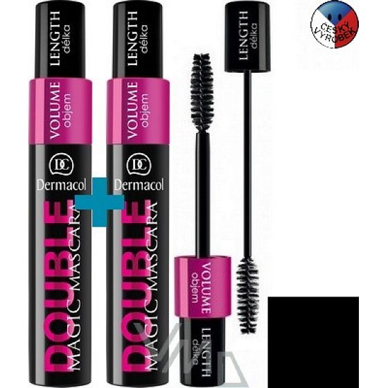 Dermacol Double Magic Mascara 1 + 1 Stück, 2 x 7,5 ml Schwarz