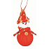 Der Bast Schneemann orange 15 cm hängende Figur