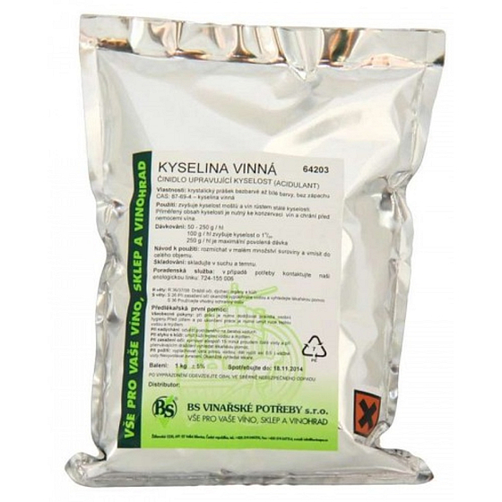 Weinsäure Nahrungsmittelmittel zur Einstellung der Säure Säuerungsmittel 1 kg