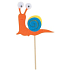 Filz Schnecke farbig orange Nut 6 cm + Spieße